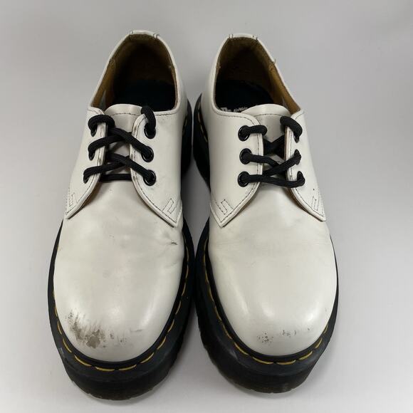 Dr Martens Docs 1461 Quad Platform Oxfords Womens Size 6 White Leather Low Top - Picture 9 of 9